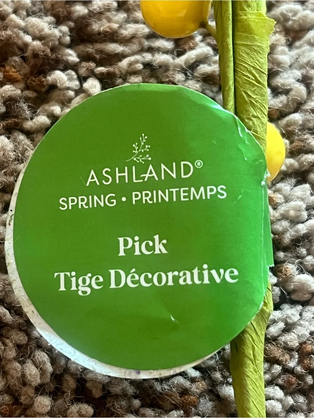Ashland Yellow Spring Berry Spray Artificial Floral Stems - Home Accents (8)